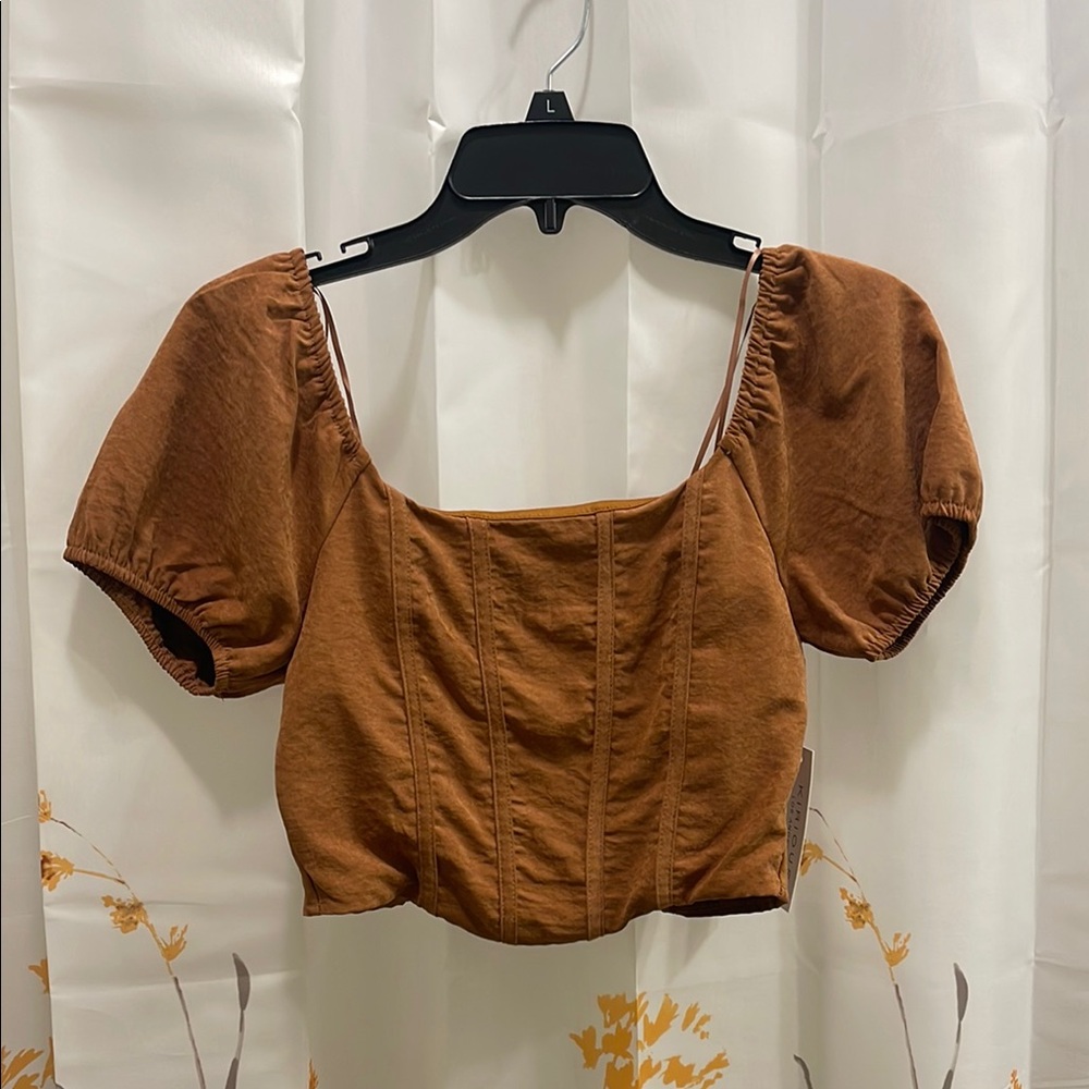 Corset-like Cropped Shirt NEW WITH TAGS